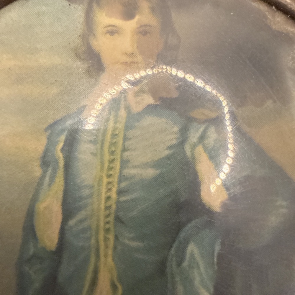 MINI ANTIQUE FRAMED The Blue Boy Thomas Gainsborough 3x3" - Picture 9 of 9